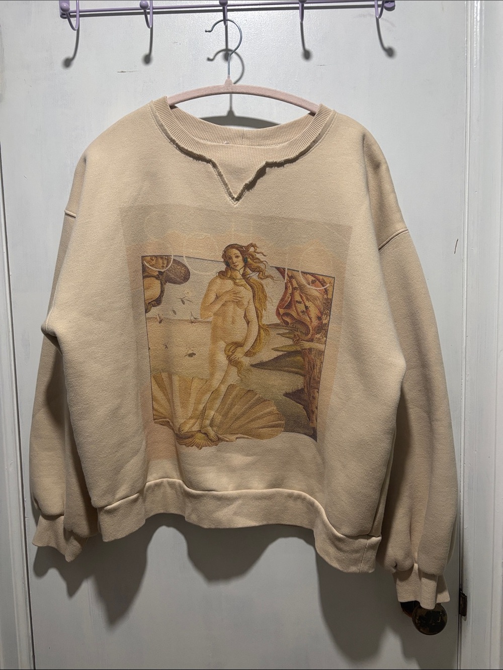 SELKIE Venus Winter Crewneck sweatshirt in oatmilk size xs